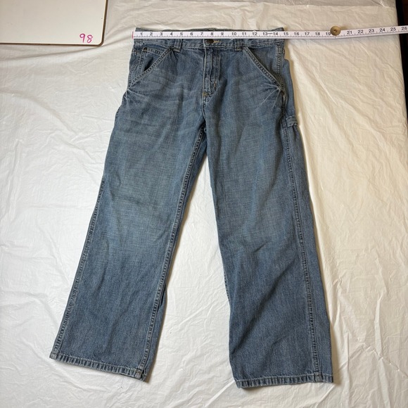 Wrangler WRG‎ Hero Originals Boys Jeans Blue Denim Carpenter Pants Size 12 Husky - Picture 2 of 9